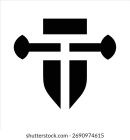 Escudo dorado Emblema de protección de seguridad