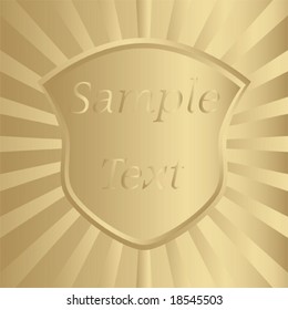 golden shield with sunburst