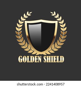 goldenes Schild, Vektordesign-Logo