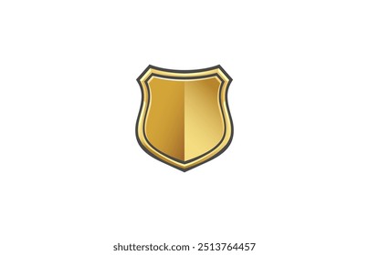 Conjunto de iconos de Vector de escudo dorado aislado sobre fondo blanco