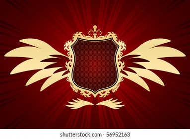 golden shield with wings