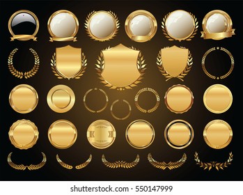 Золотые щиты лавровые венки и значки коллекция