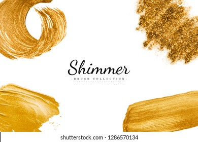 Golden shimmer bush collection vector