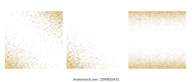 golden shimmering glitter explosion square background frames set