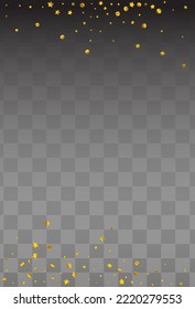 Golden Shine Bright Vector Transparent Background. Light Dust Banner. Gold Starfall Glamour Pattern. Circle Isolated Wallpaper.