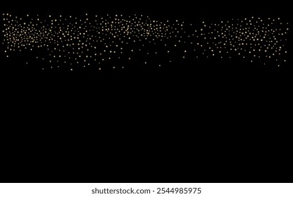 Golden Shine Christmas Vector Black Background. Happy Splash Background. Shiny Glow Bridal Banner. Sparkle Effect Invitation.