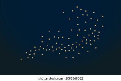 Golden Shine Effect Vector Black Background. Festive Glow Backdrop. Gold Circle Luxury Illustration. Polka Holiday Invitation.