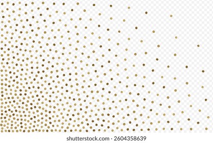 Golden Shine Falling Vector Transparent Background. Modern Splash Card. Yellow Round Light Postcard. Sequin Happy Texture.