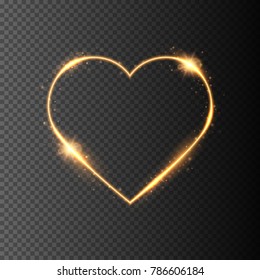 Golden Light Heart Frame Stock Vector (Royalty Free) 792662563 ...