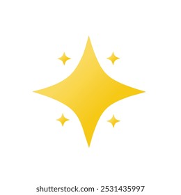 Golden shine icon star blink blink isolated on white background. vector illustration