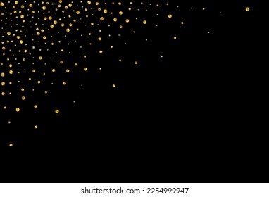 Fondo negro brillante del brillante vector dorado. Postal de Confetti ligero. Textura brillante de la secuencia amarilla. Diseño de glamour circular.