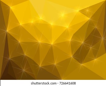 golden shining background made from polygons