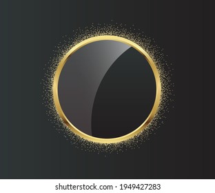 Golden shining circle logo design