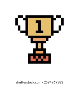 golden shining cup pixel art