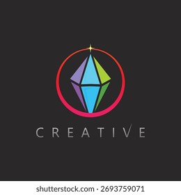 Diseño de Vector de logotipo de diamante brillante dorado que representa la prosperidad, el lujo, la brillantez y la claridad