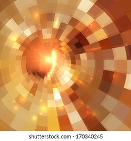 Golden shining vector mosaic abstract background