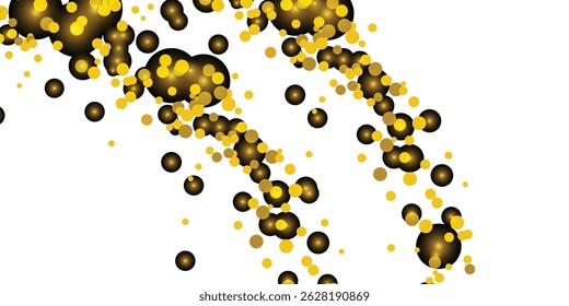 Golden shiny Abstract Vector Transparent Background. Luxury Dust Invitation. Yellow Sparkle Rich Texture. Glow Isolated Pattern.