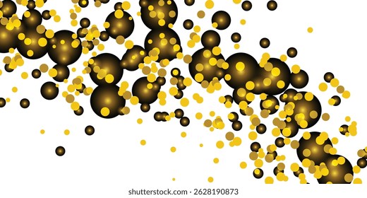 Golden shiny Abstract Vector Transparent Background. Luxury Dust Invitation. Yellow Sparkle Rich Texture. Glow Isolated Pattern.