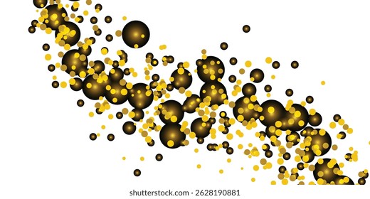 Golden shiny Abstract Vector Transparent Background. Luxury Dust Invitation. Yellow Sparkle Rich Texture. Glow Isolated Pattern.