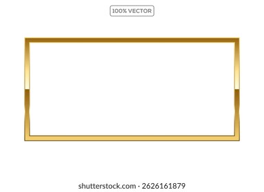 Conjunto de marco brillante dorado aislado en Vector de fondo transparente