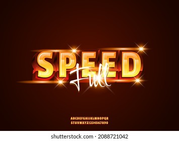 Golden Shiny Futuristic Full Speed Text Effect