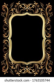 Golden Shiny Glowing Ornate Frame Isolated Stock Vector (Royalty Free ...