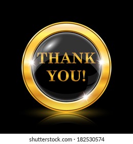 Golden shiny icon on black background - internet button