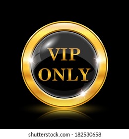 Golden shiny icon on black background - internet button
