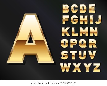 Golden Shiny Set Of Letters