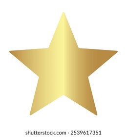 Golden shiny single star vector isolated on white background. christmas star decoration. Golden xmas star. Customer product rating review flat icon for apps and websites, vector. Star rating.