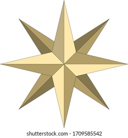 Estrella dorada y brillante. Octava esquina.