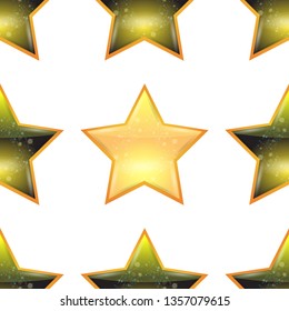 Golden shiny stars seamless. Star background for your design. Vector illustration.