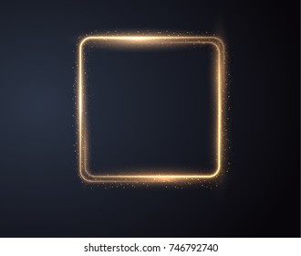 Golden shiny vector frame border vector background