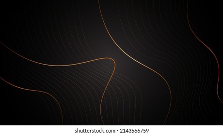 Golden shiny waves abstract background