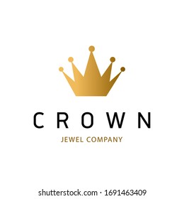 Rey de la corona dorada. Diseño de logotipos modernos corona de princesas para empresas. Blootipo vectorial aislado en fondo blanco.