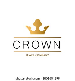 Golden sign crown king. Design modern logos princess crown for Business. Vector logotype isolated on white background.