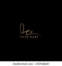 Golden Signature Logo D and Q, DQ Initial letter logo sign. Handwriting calligraphic signature logo template design.