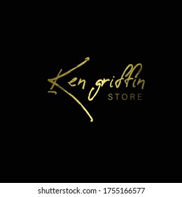 golden signature logo design template