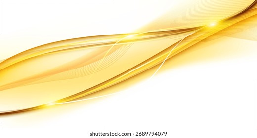 ilustração de vetor realista de fundo de molde de tecido sedoso dourado. Ondulado brilhante amarelo cetim têxtil 3d cor imagem superior
