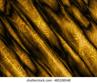 Golden silky swirly luxury background, vector illustration for Your design, eps10