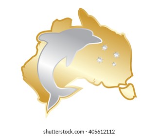 golden silver australia dolphin gold silver fish nautical marine life image animal