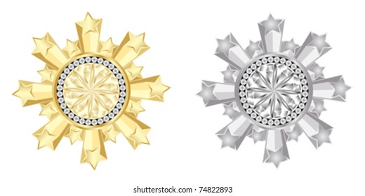 golden and silver banner