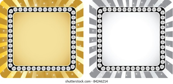 banner dorado y plateado