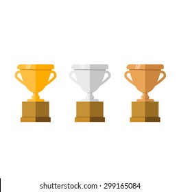 Golden, silver and bronze cup
