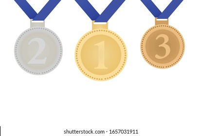 Golden, silver and bronze medals set. vector