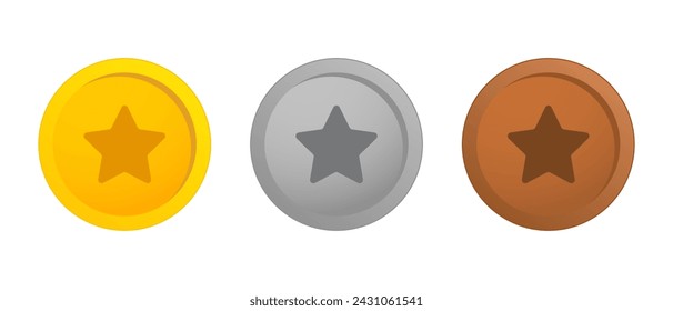 Medallas de oro, plata y bronce. Estrella, moneda, colección, coleccionar, trofeo, premio, pagar, ganar, ganador, nominación, premio, antiguo, top, insignia, orden, medallón, competencia, Juegos Olímpicos, primero, segundo, tercero