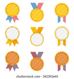 Golden, silver and bronze medals, vector eps10 illustration