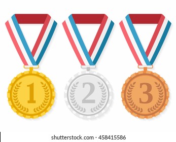 Golden, silver and bronze medals, vector eps10 illustration