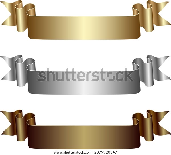 golden, silver and bronze\
ribbon