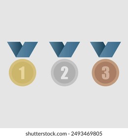 Medallas deportivas de oro, plata y bronce